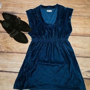 Silence + Noise velvet cap sleeve mini dress